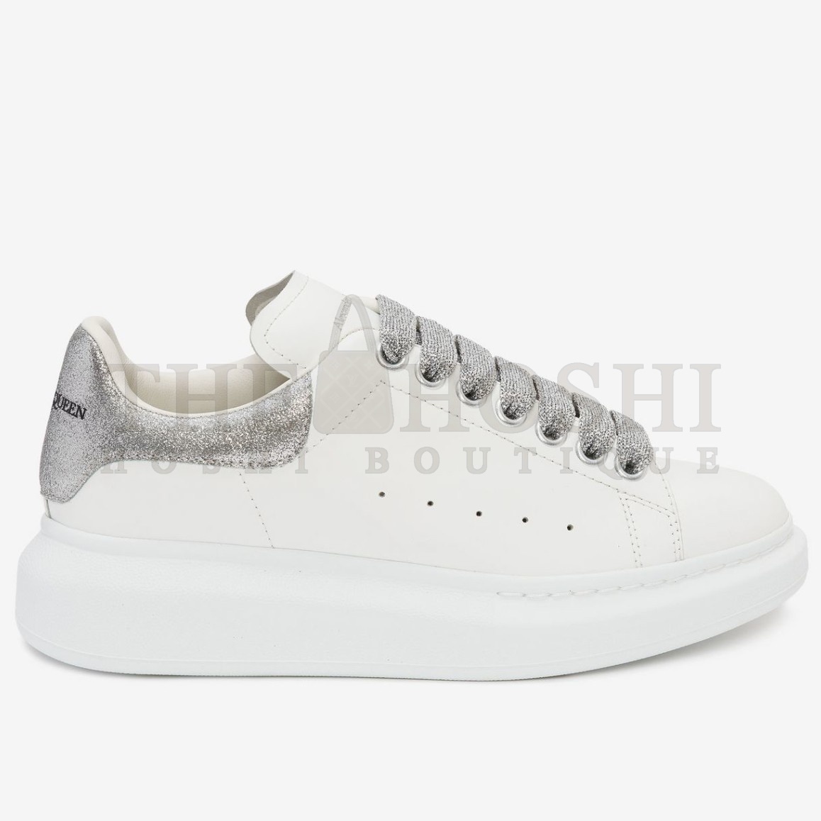 A1exa*der Mcqv*en Women's Oversized Sneakers With Silver Glitter Heel Master Quality