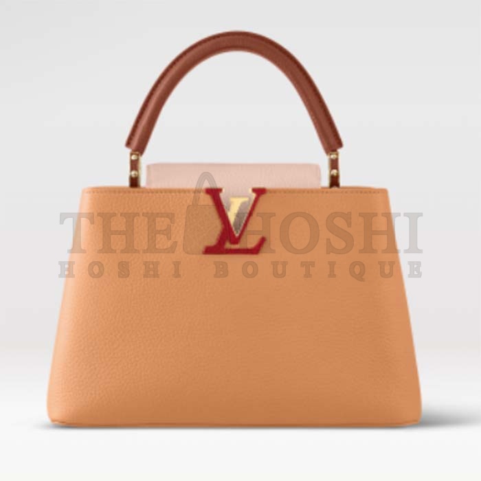 L0vis Vvtt0n LV Women Capucines MM Handbag Beige Brown Taurillon Leather Master Quality