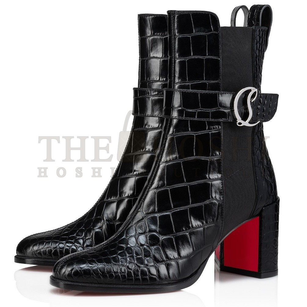Chr1st1an Louboutin CL Chelsea Ankle Boots 70MM in Alligator Embossed Leather Master Quality