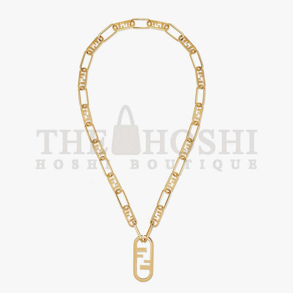 F**di Women Necklace with F**di OLock Mesh and Oval Clip Master Quality