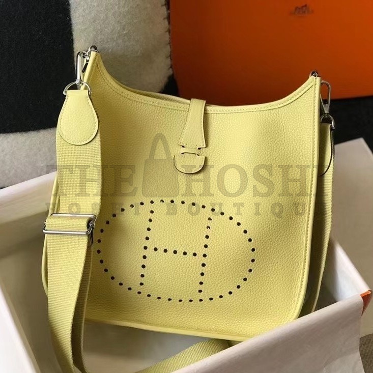 H**me5 Evelyne III 29 Bag In Jaune Poussin Clemence Leather Master Quality