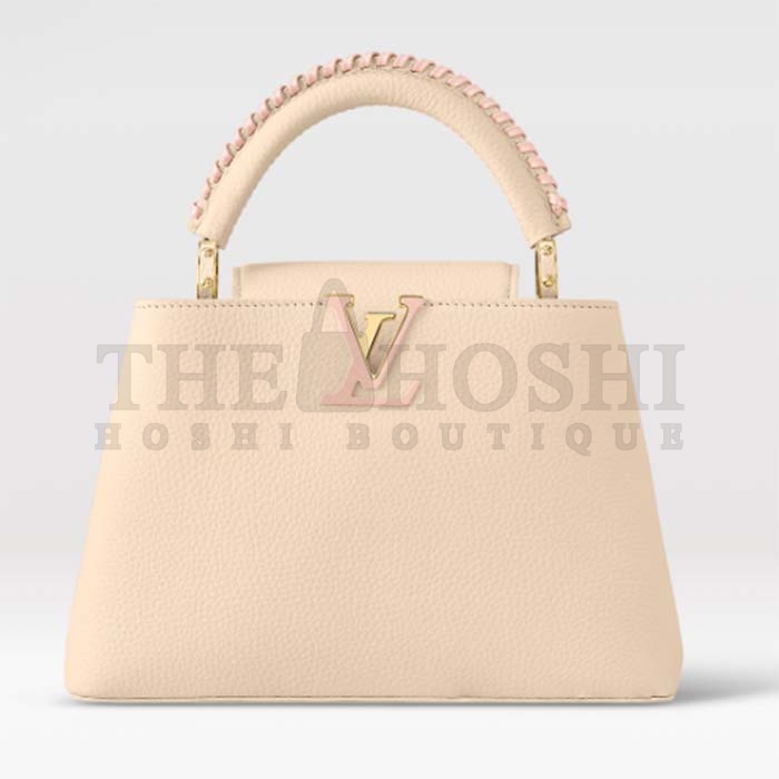 L0vis Vvtt0n LV Women Capucines BB Handbag Cream Beige Pearly Pink Taurillon Leather Master Quality
