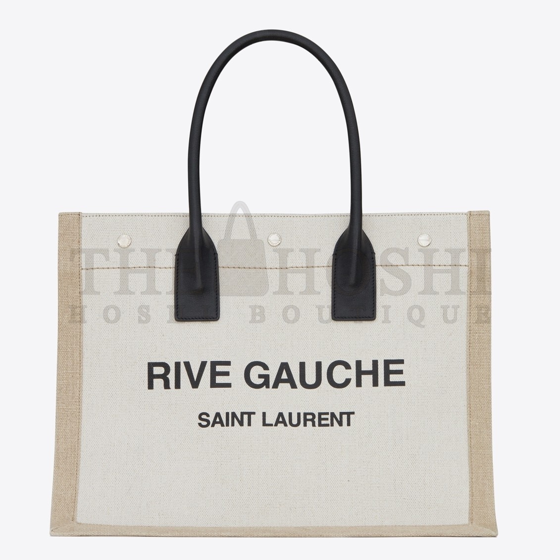 Sa1nt Lau*nt Rive Gauche Small Tote Bag in White Linen and Leather Master Quality
