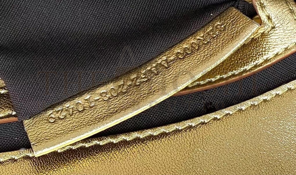 F**di Medium Baguette Bag In Gold FF Metallic Leather Master Quality