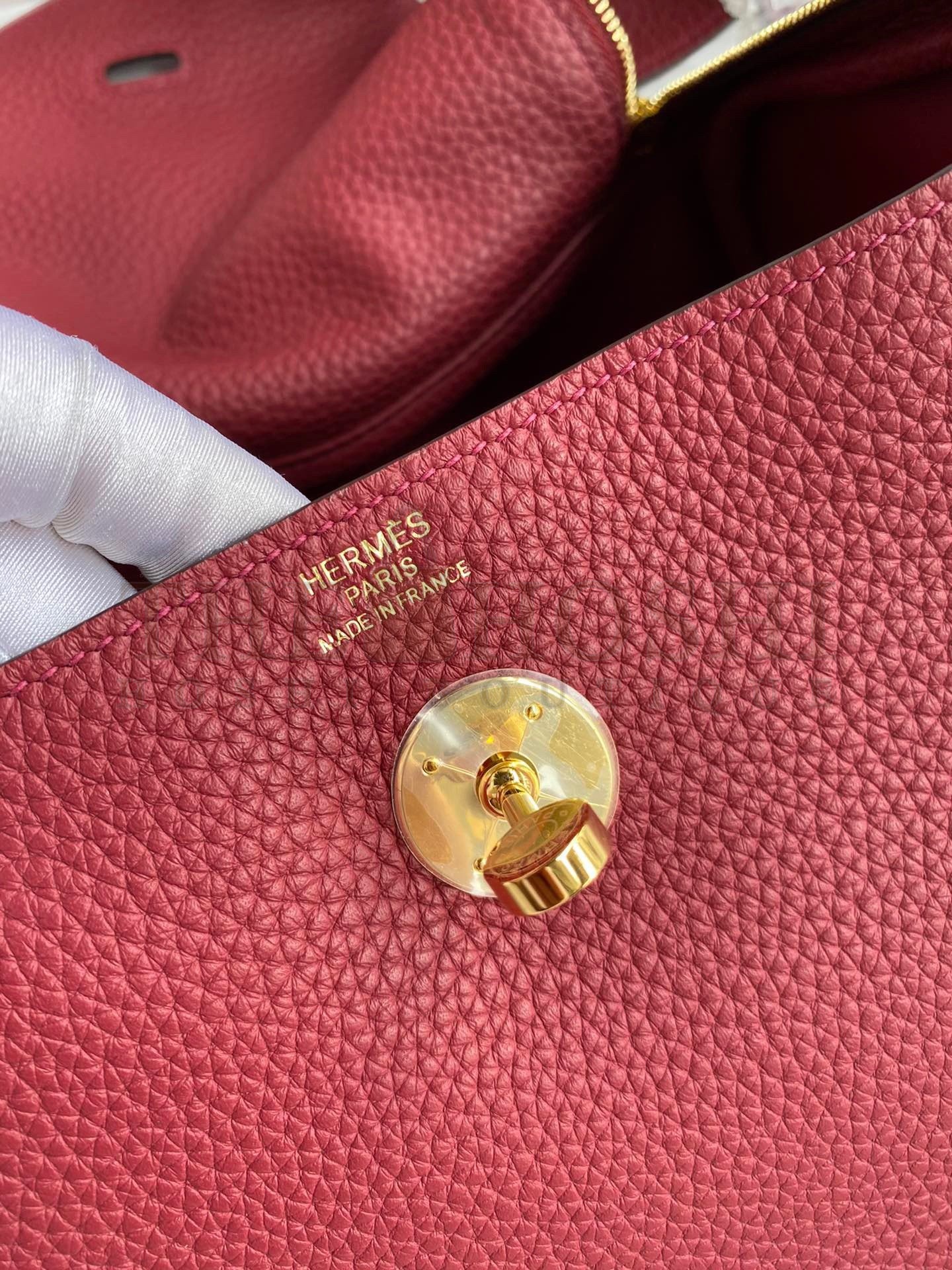 H**me5 Lindy 26 Handmade Bag In Ruby Clemence Leather Master Quality