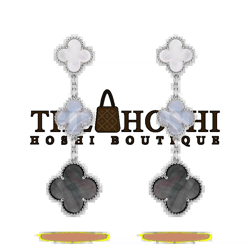 V*n Cl**f & Arpels Magic Alhambra earrings, 3 motifs Master Quality