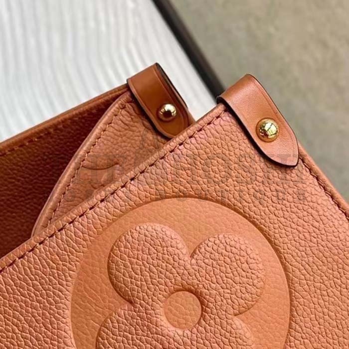 L0vis Vvtt0n LV Women OnTheGO GM Tote Bag Brown Monogram Embossed Leather Master Quality