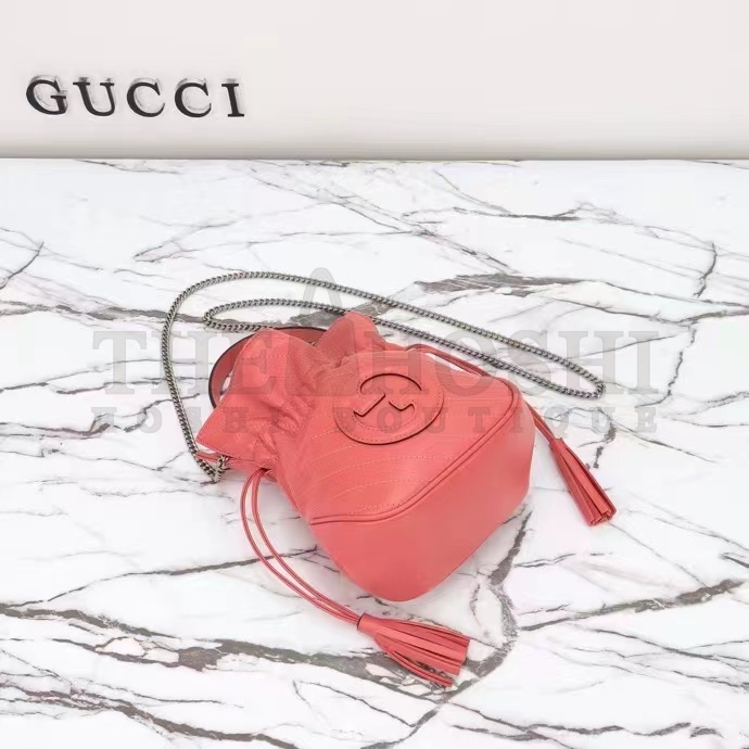 Gvc*1 Women GG Blondie Mini Bucket Bag Pink Leather Round Interlocking G Master Quality