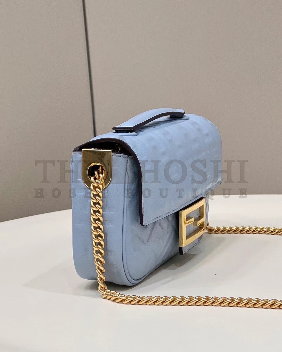 F**di Baguette Chain Midi Bag In Blue Nappa Leather Master Quality