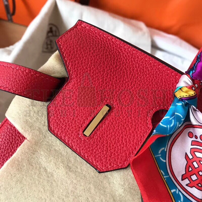 H**me5 Red Birkin 30cm Clemence Handmade Bag Master Quality