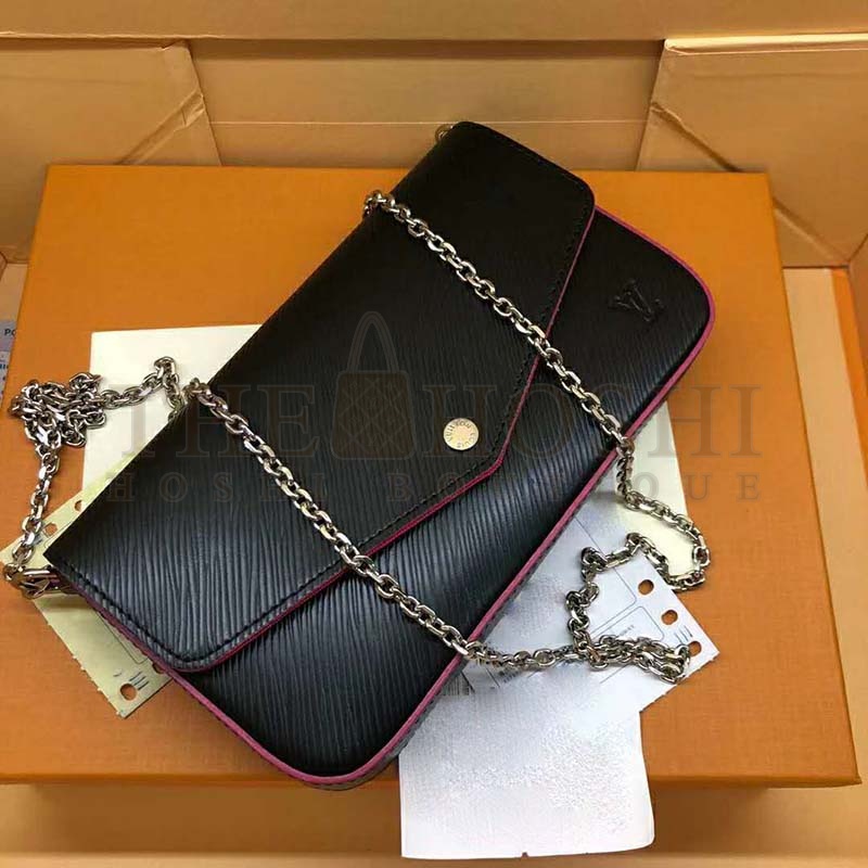 L0vis Vvtt0n LV Women Felicie Pochette Bag in Elegant Black Leather Master Quality