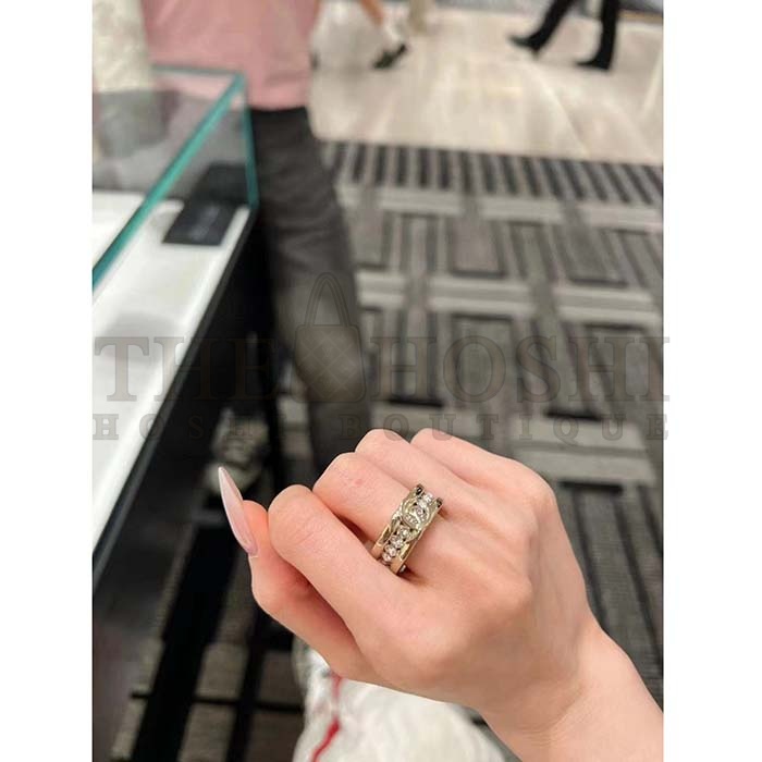 Ch**el Women CC Ring Metal Strass Gold Crystal Master Quality