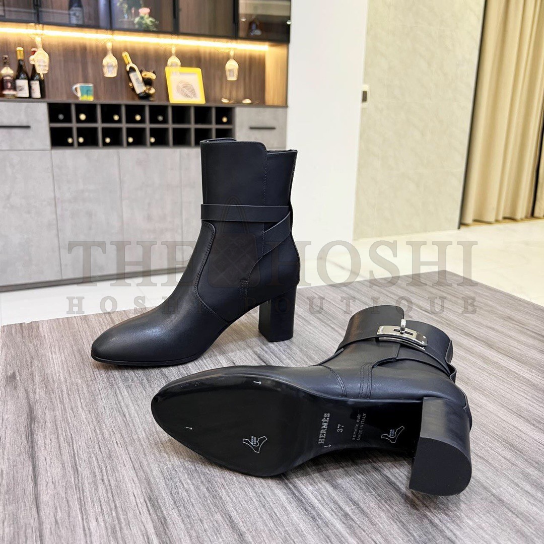 H**me5 Frenchie 50mm Ankle Boots In Black Calfskin Master Quality