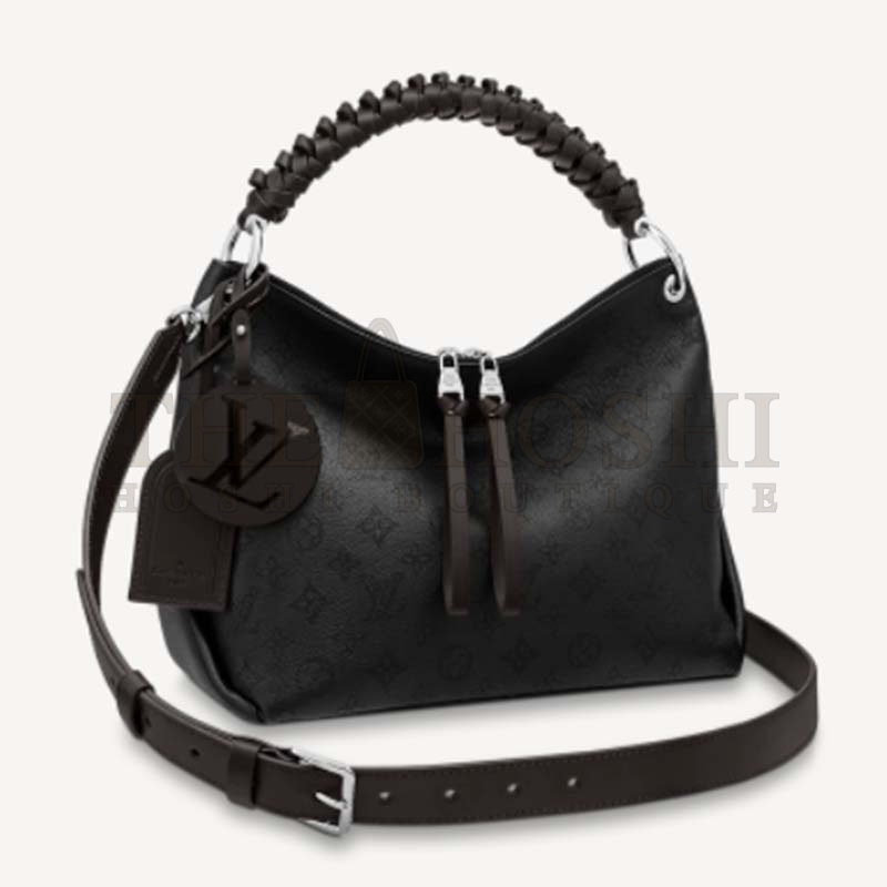 L0vis Vvtt0n LV Women Beaubourg Hobo MM Bag Black Mahina Perforated Calf Leather Master Quality