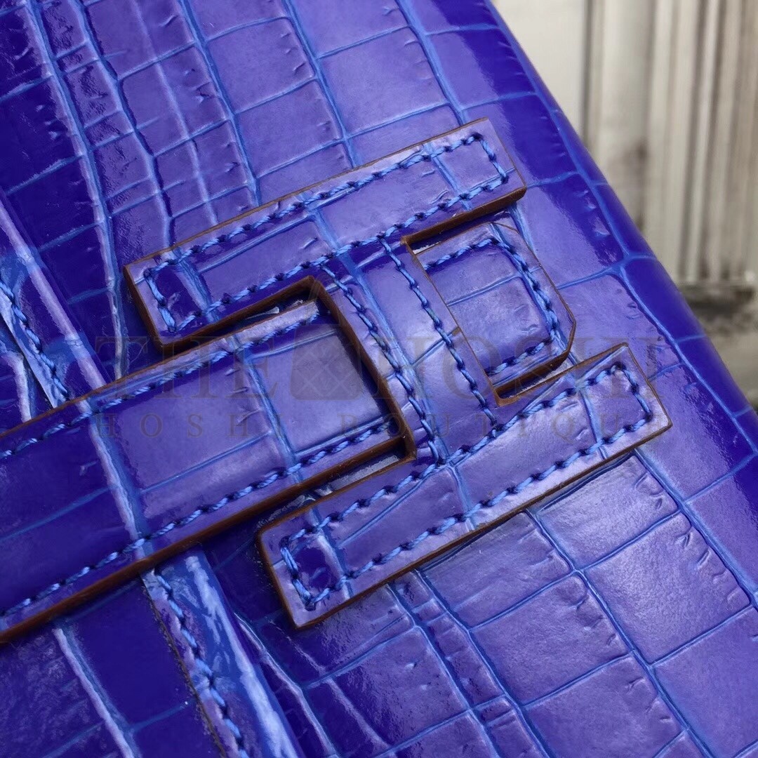 H**me5 Jige Elan 29 Clutch In Blue Electric Crocodile Leather Master Quality