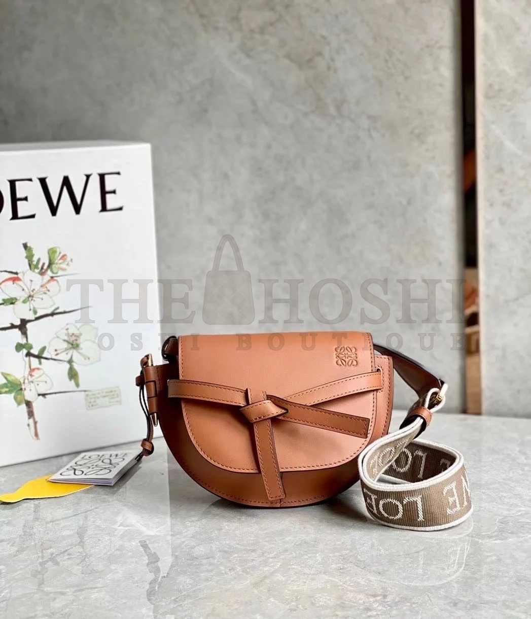L0ew* Gate Dual Mini Bag In Tan Calfskin Master Quality