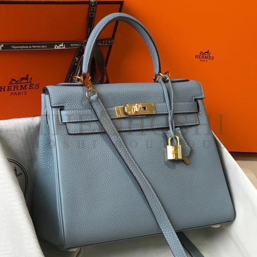 H**me5 Blue Lin Clemence Kelly 25cm GHW Bag Master Quality