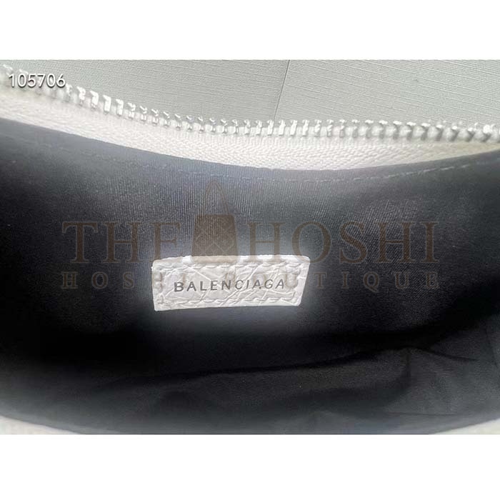 Ba1en*iaga Women BB Le Cagole XS Shoulder Bag White Arena Lambskin Master Quality