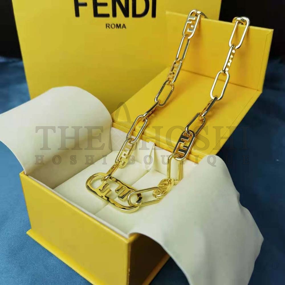 F**di Women Necklace with F**di OLock Mesh and Oval Clip Master Quality
