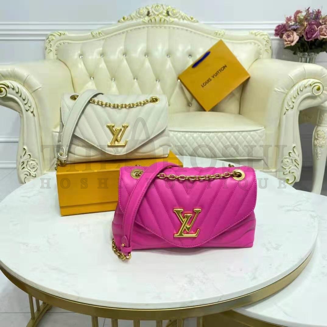 L0vis Vvtt0n LV Women New Wave Chain Bag Handbag Agathe Pink Smooth Cowhide Leather Master Quality
