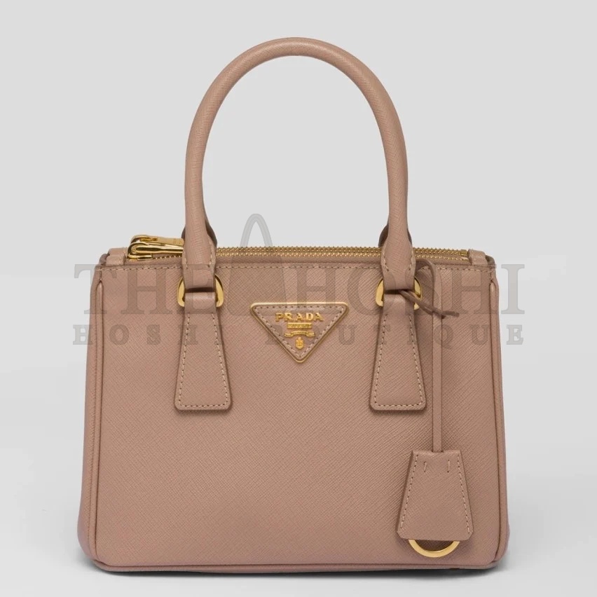 Pra*a Mini Galleria Bag In Beige Saffiano Leather Master Quality