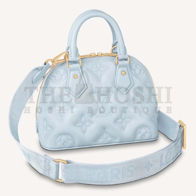 L0vis Vvtt0n LV Women Alma BB Handbag Blue Quilted Embroidered Smooth Calf Master Quality