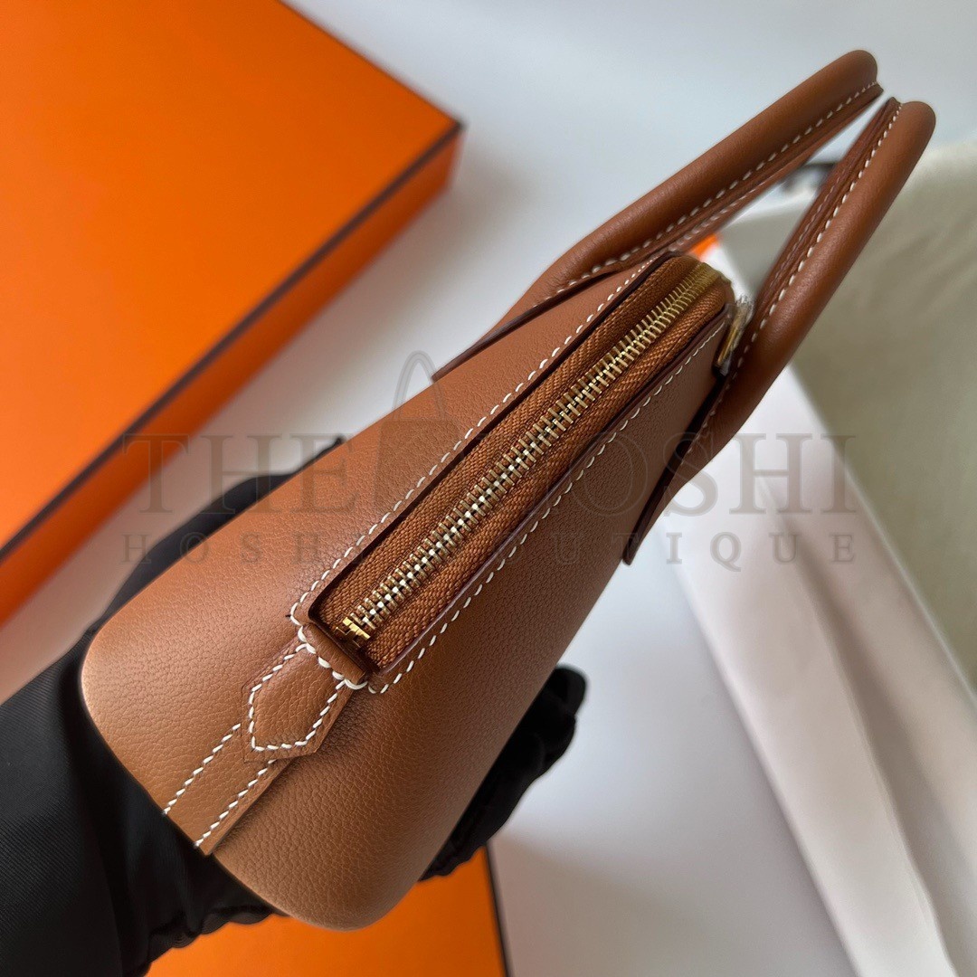 H**me5 Bolide 1923 Mini Handmade Bag In Gold Evercolor Calfskin Master Quality