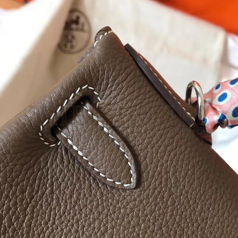 H**me5 Taupe Clemence Kelly 28cm Handmade Bag Master Quality