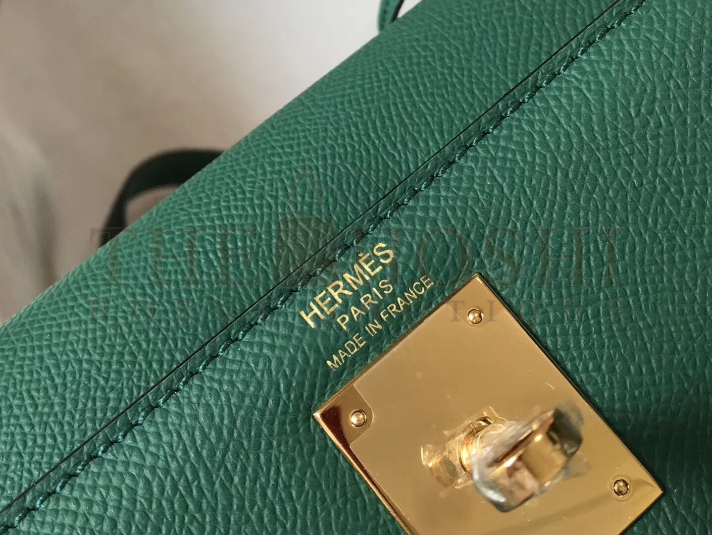 H**me5 Kelly 28cm Sellier Bag In Malachite Epsom Leather Master Quality