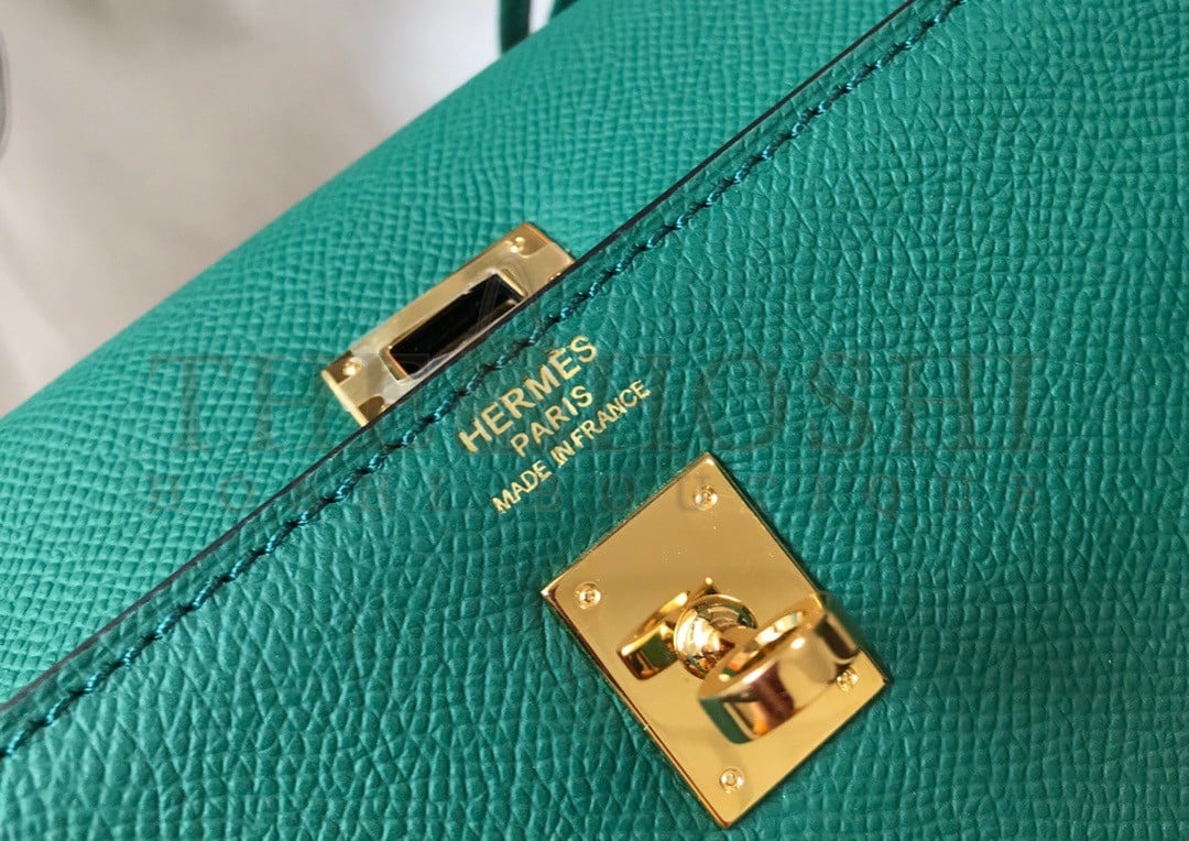 H**me5 Kelly 25cm Sellier Bag in Malachite Epsom Calfskin GHW Master Quality
