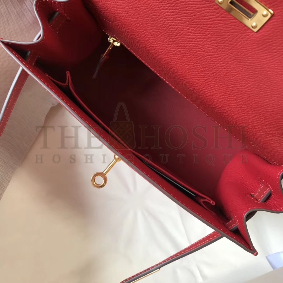 H**me5 Kelly 25cm Sellier Bag In Red Epsom Leather Master Quality