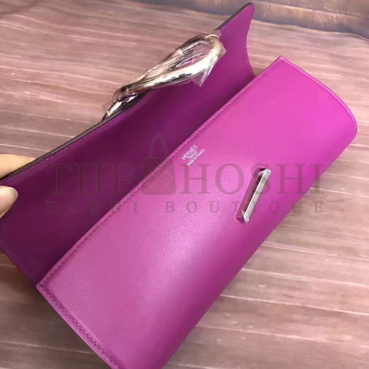 H**me5 Handmade Egee Clutch In Cyclamen Swift Leather Master Quality