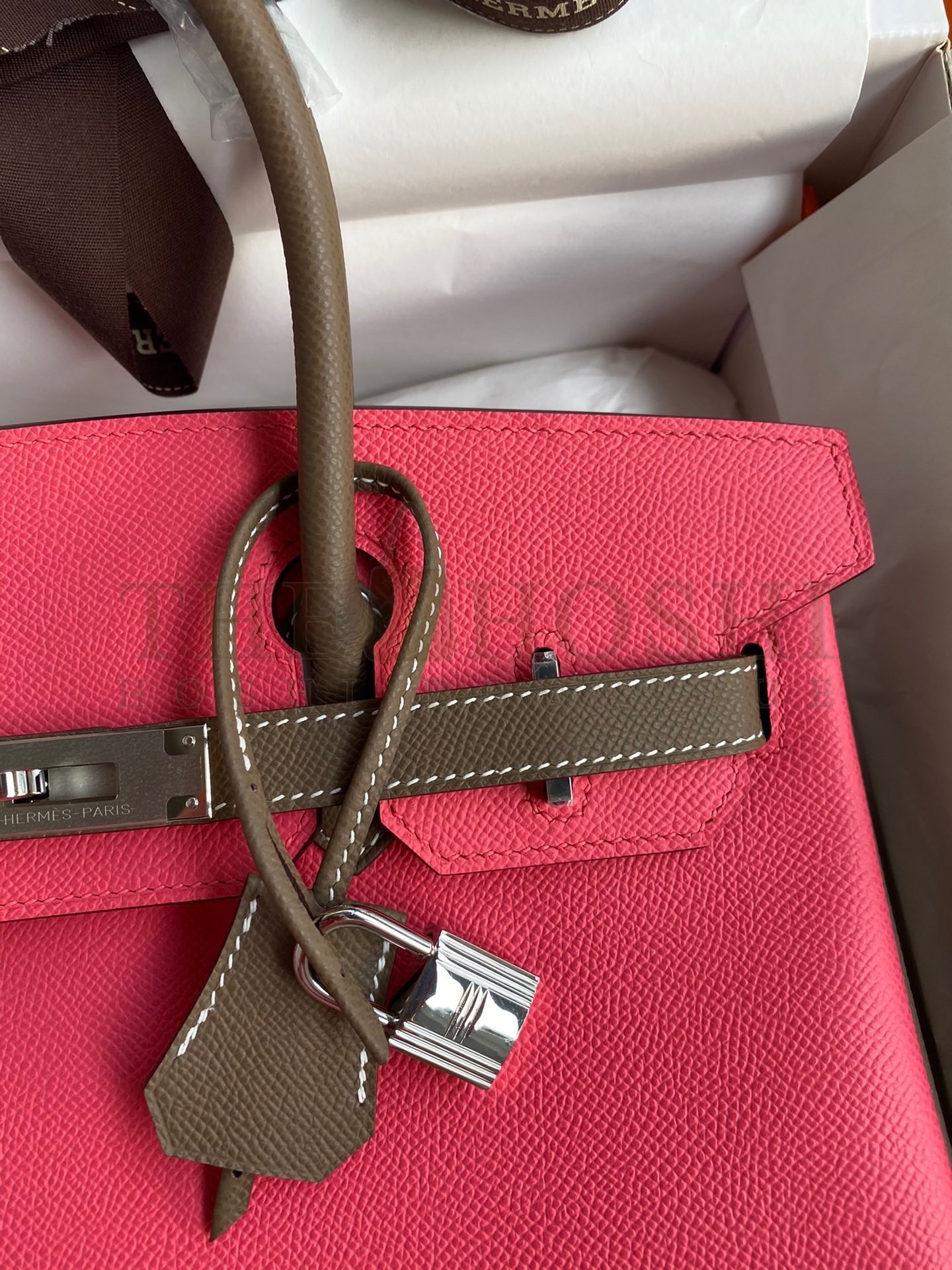 H**me5 HSS Birkin 30 Bicolor Bag in Rose Lipstick and Taupe Epsom Calfskin Master Quality