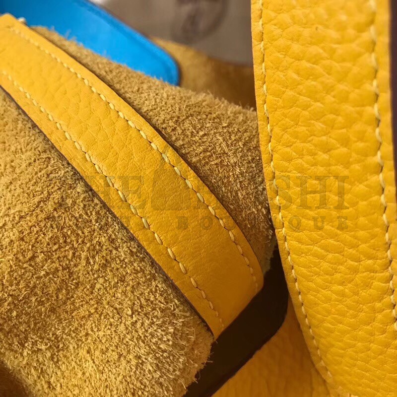 H**me5 Bicolor Picotin Lock MM 22cm Yellow Bag Master Quality