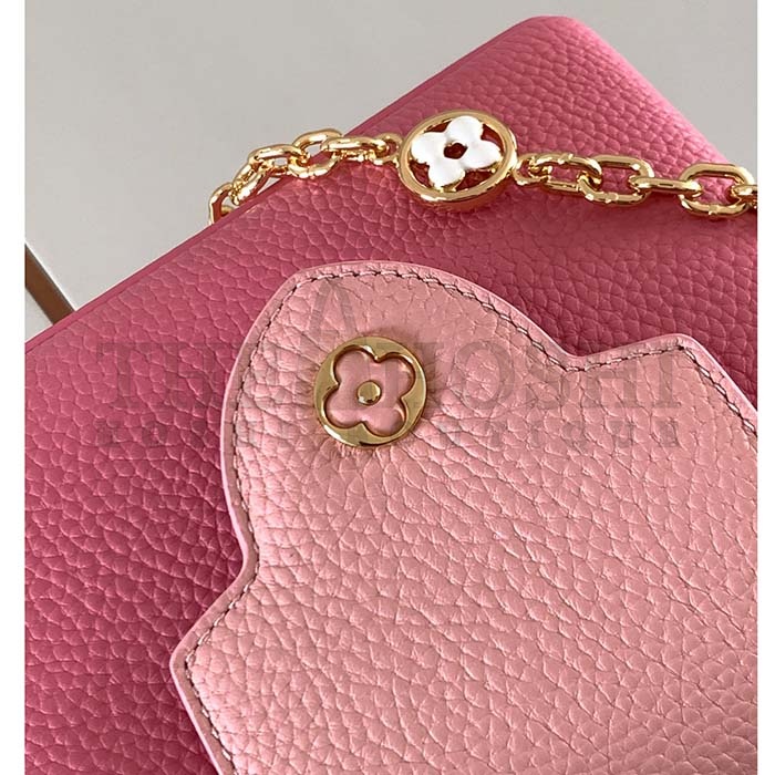 L0vis Vvtt0n LV Women Capucines Mini Handbag Rose Chamallow Pink Taurillon Leather Master Quality