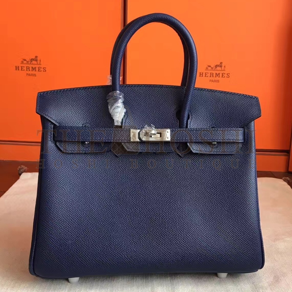 H**me5 Sapphire Birkin 25cm Epsom Handmade Bag Master Quality