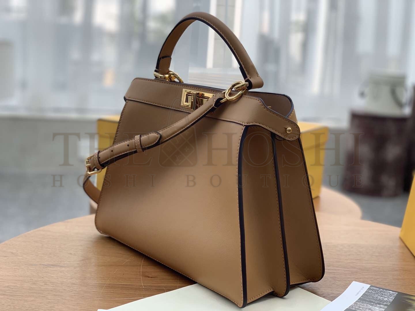 F**di Peekaboo ISeeU Medium Bag In Beige Calfskin Master Quality