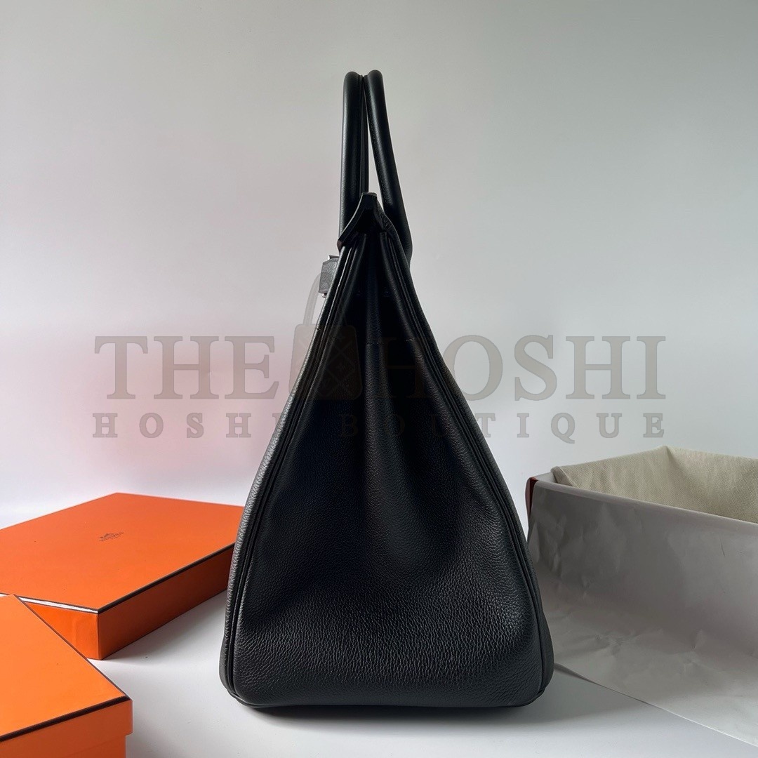 H**me5 HAC Birkin 40 Handmade Bag in Black Clemence Leather Master Quality