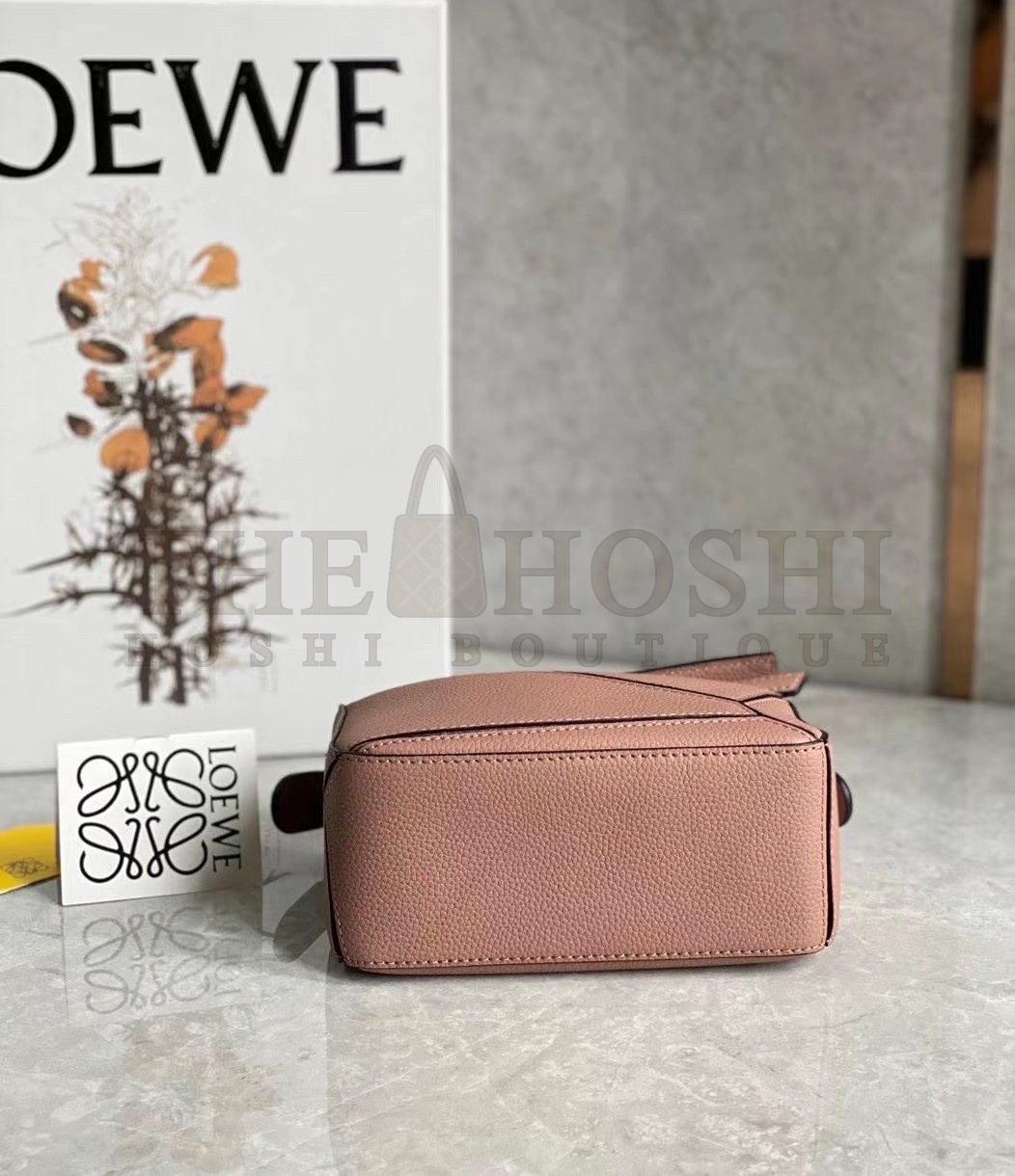 L0ew* Puzzle Mini Bag In Dark Blush Grained Calfskin Master Quality