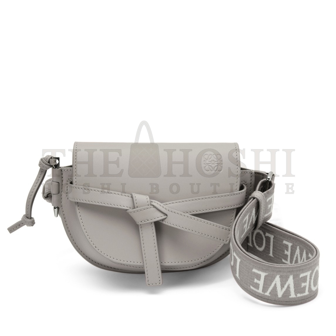 L0ew* Gate Dual Mini Bag In Grey Calfskin Master Quality
