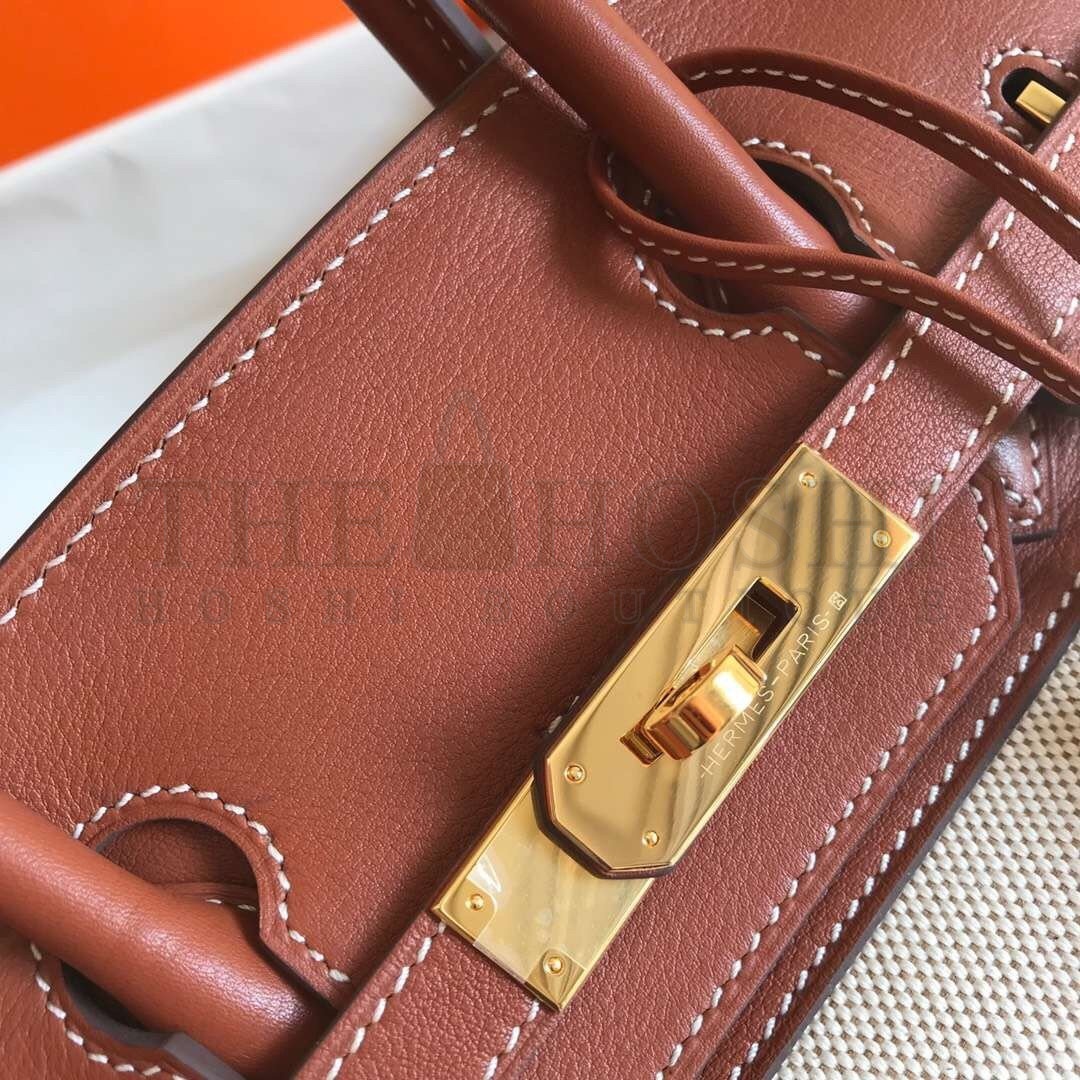 H**me5 Birkin 30 Bag in Canvas With Barenia Leather Master Quality