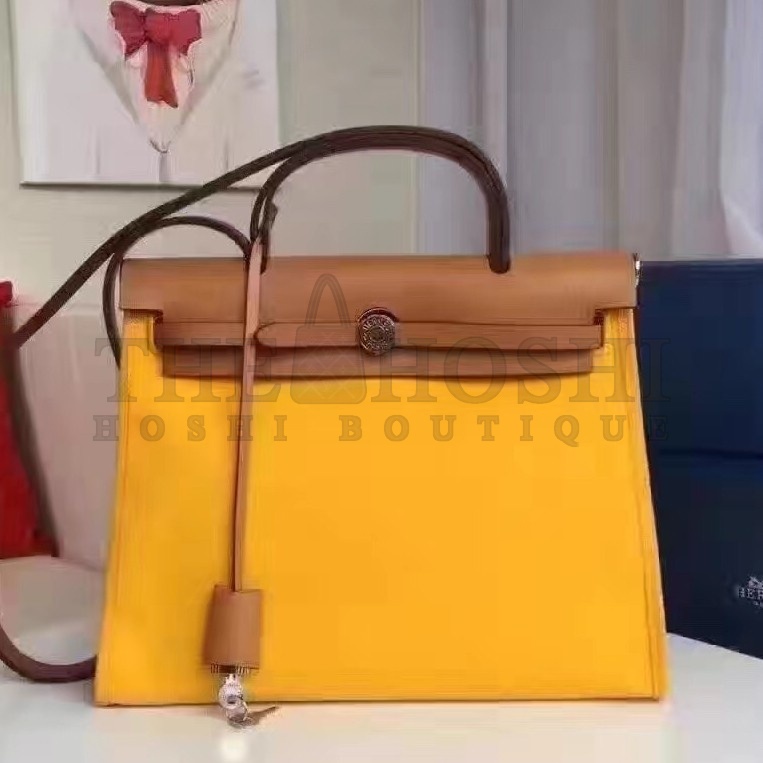 H**me5 Herbag Zip PM 31cm Bag In Yellow Canvas Master Quality