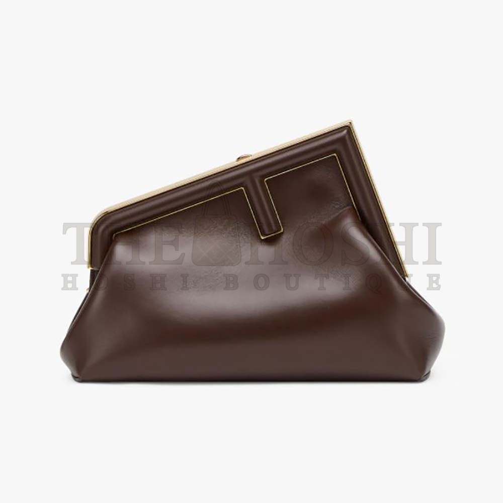 F**di Women First Small Dark Brown Leather Bag Master Quality