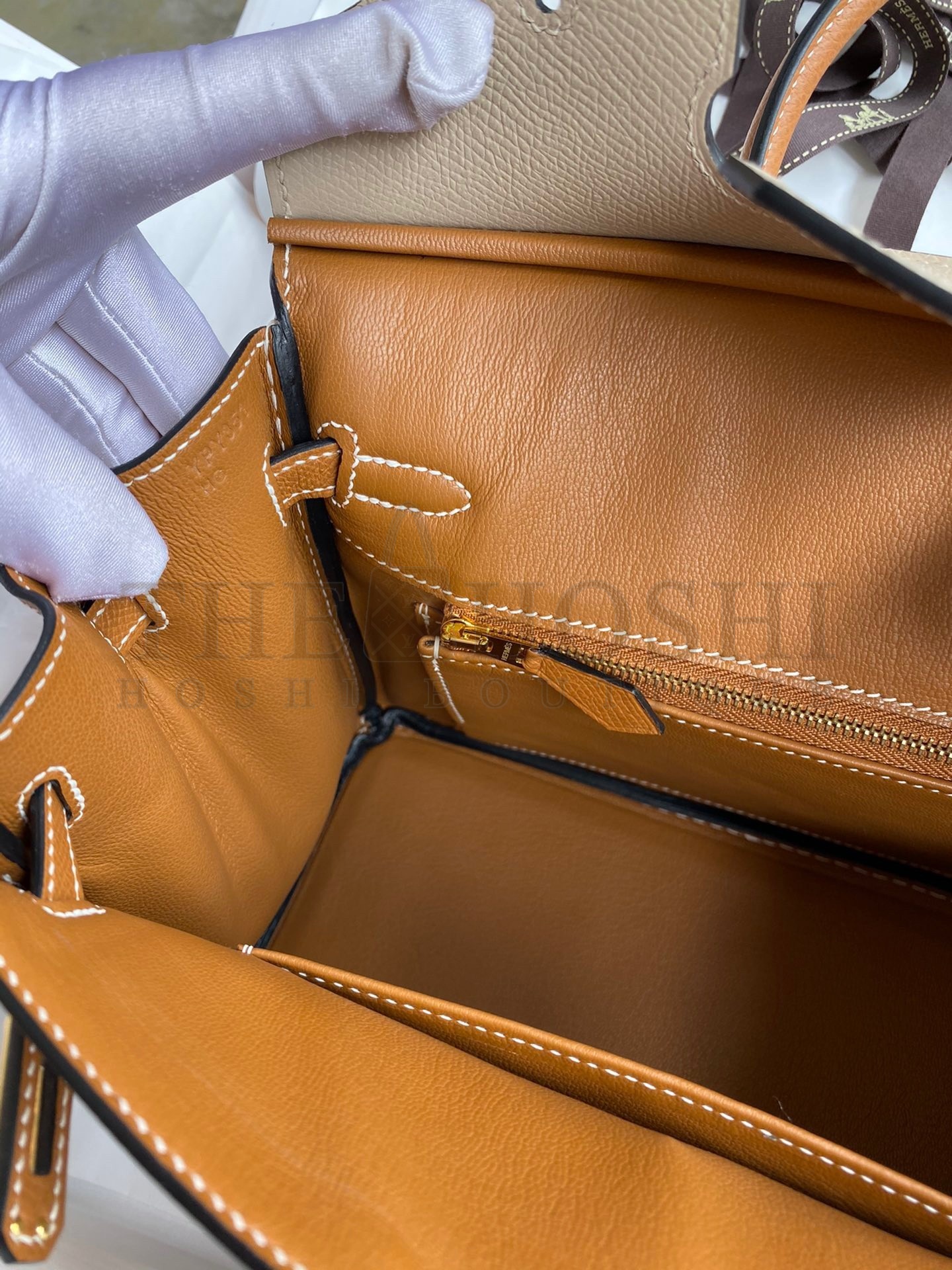 H**me5 HSS Birkin 25 Bicolor Bag in Trench and Gold Epsom Calfskin Master Quality
