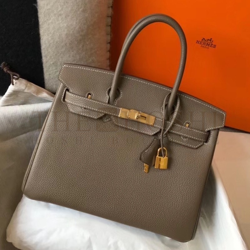 H**me5 Taupe Clemence Birkin 30cm Bag Master Quality