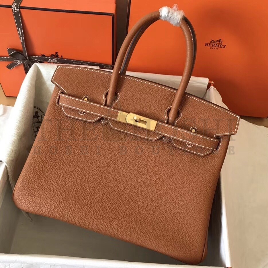 H**me5 Gold Birkin 30cm Clemence Handmade Bag Master Quality