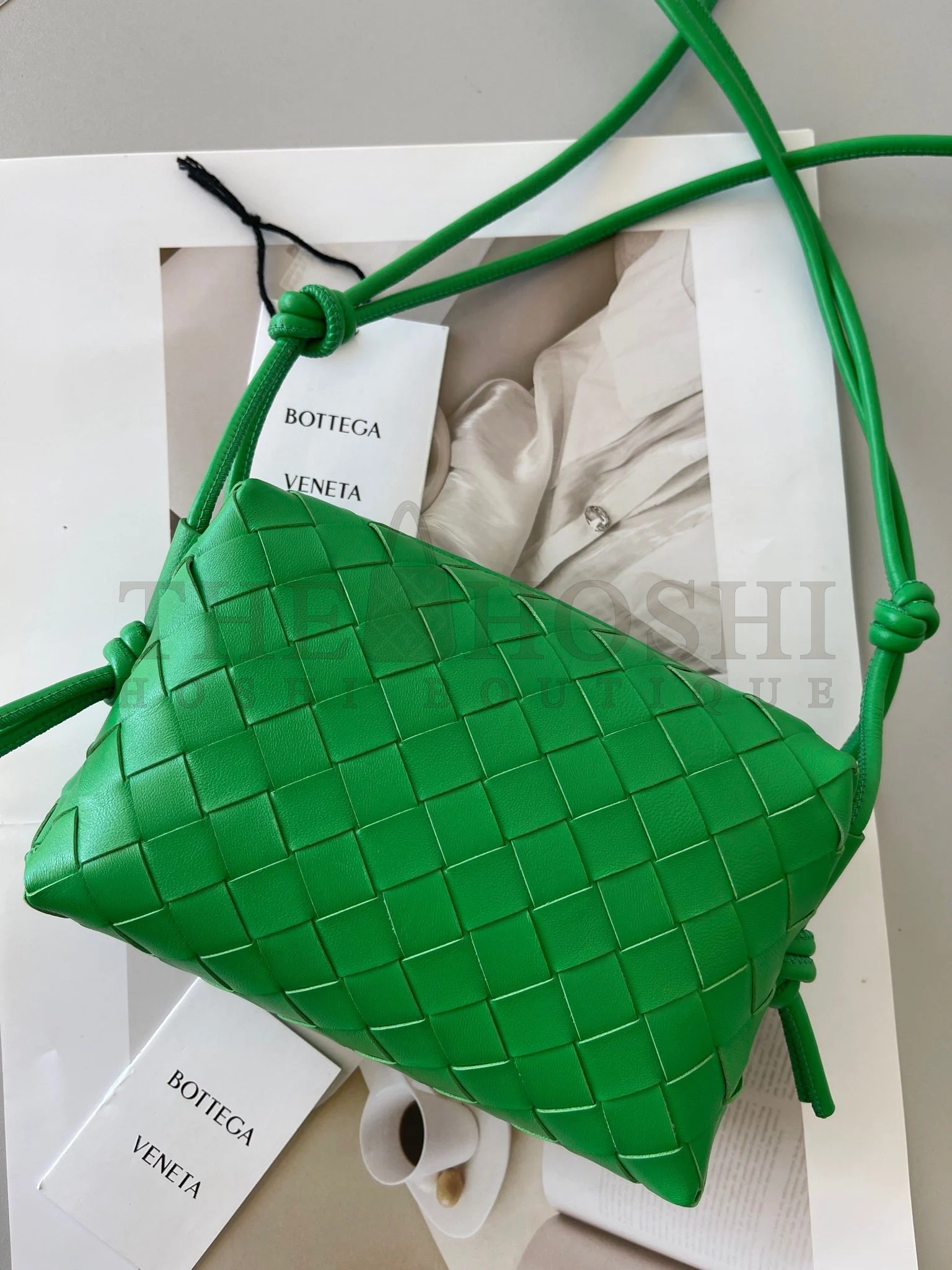 B0tt*ga Ven*ta Loop Mini Bag In Green Intrecciato Lambskin Master Quality