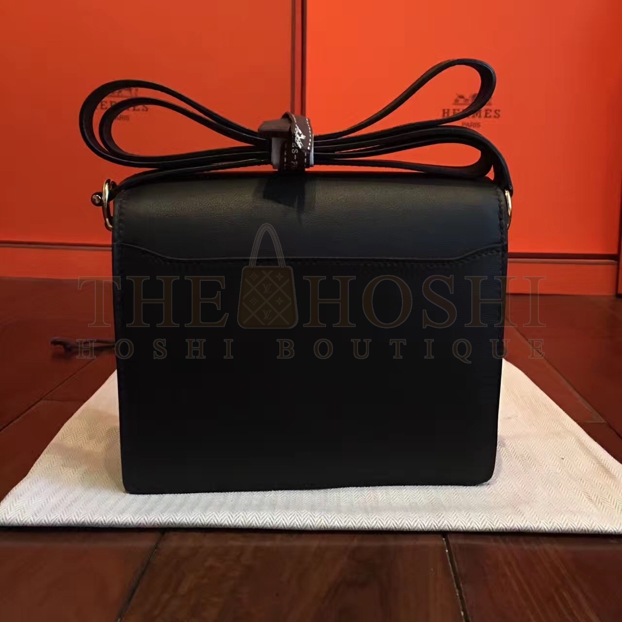 H**me5 Mini Sac Roulis Bag In Black Swift Leather Master Quality
