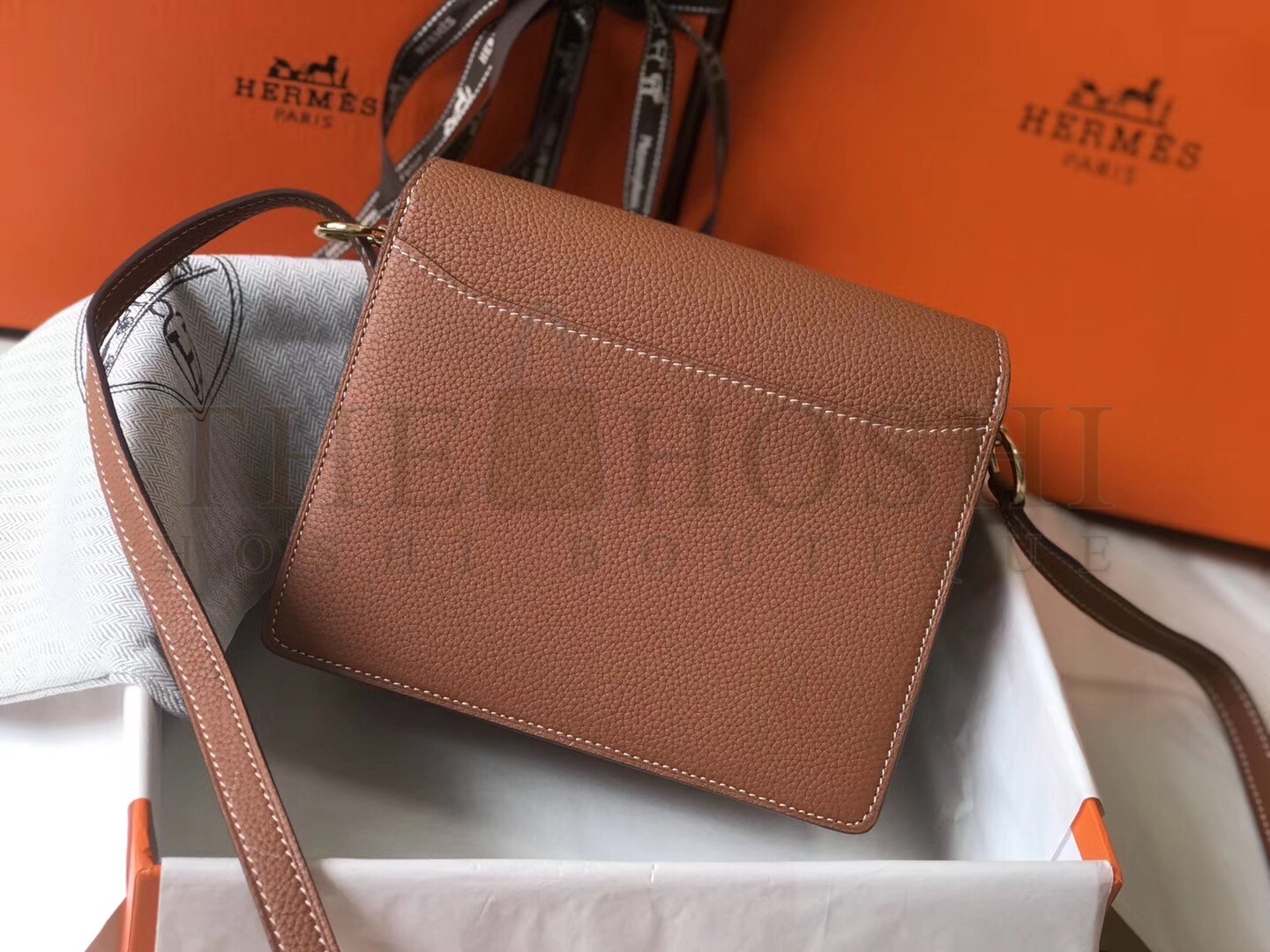 H**me5 Mini Sac Roulis 18cm Bag In Brown Evercolor Calfskin Master Quality