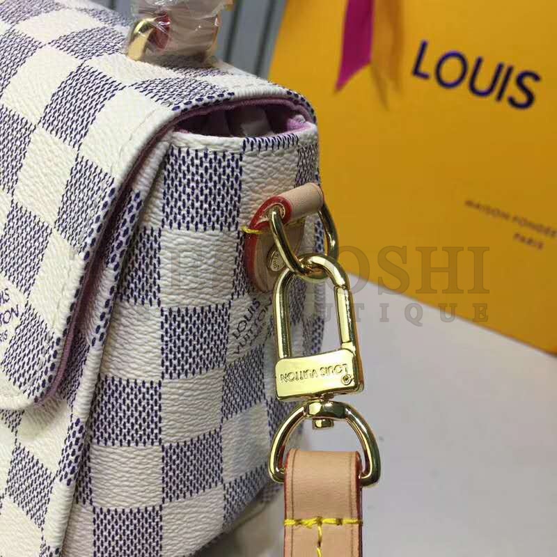 L0vis Vvtt0n LV Women Croisette Handbag in Damier Azur Coasted Canvas-Sandy Master Quality